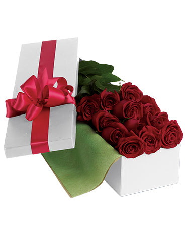 12 Red Roses in the Flat Box