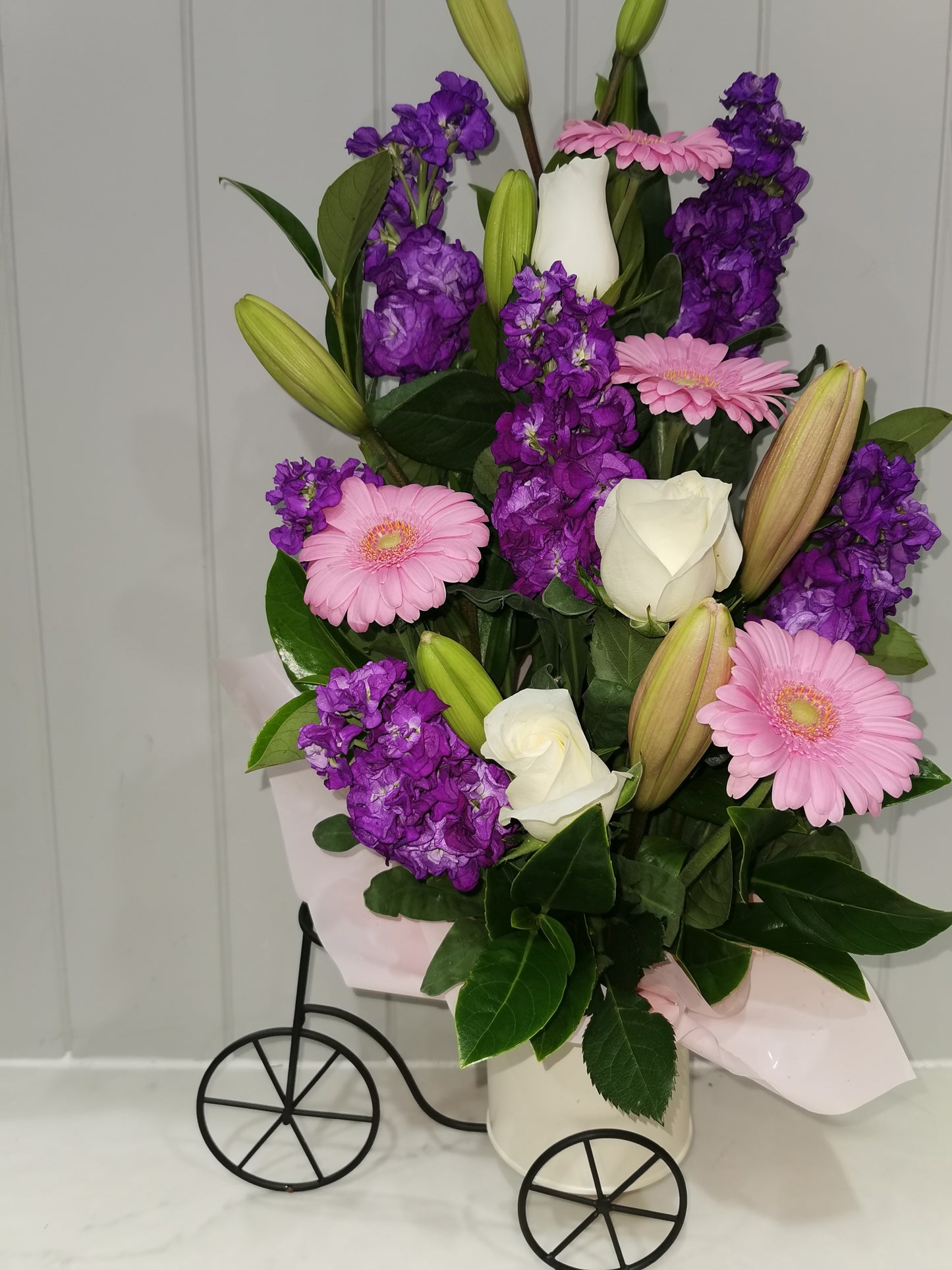 Arrangement In A Bicycle Pot