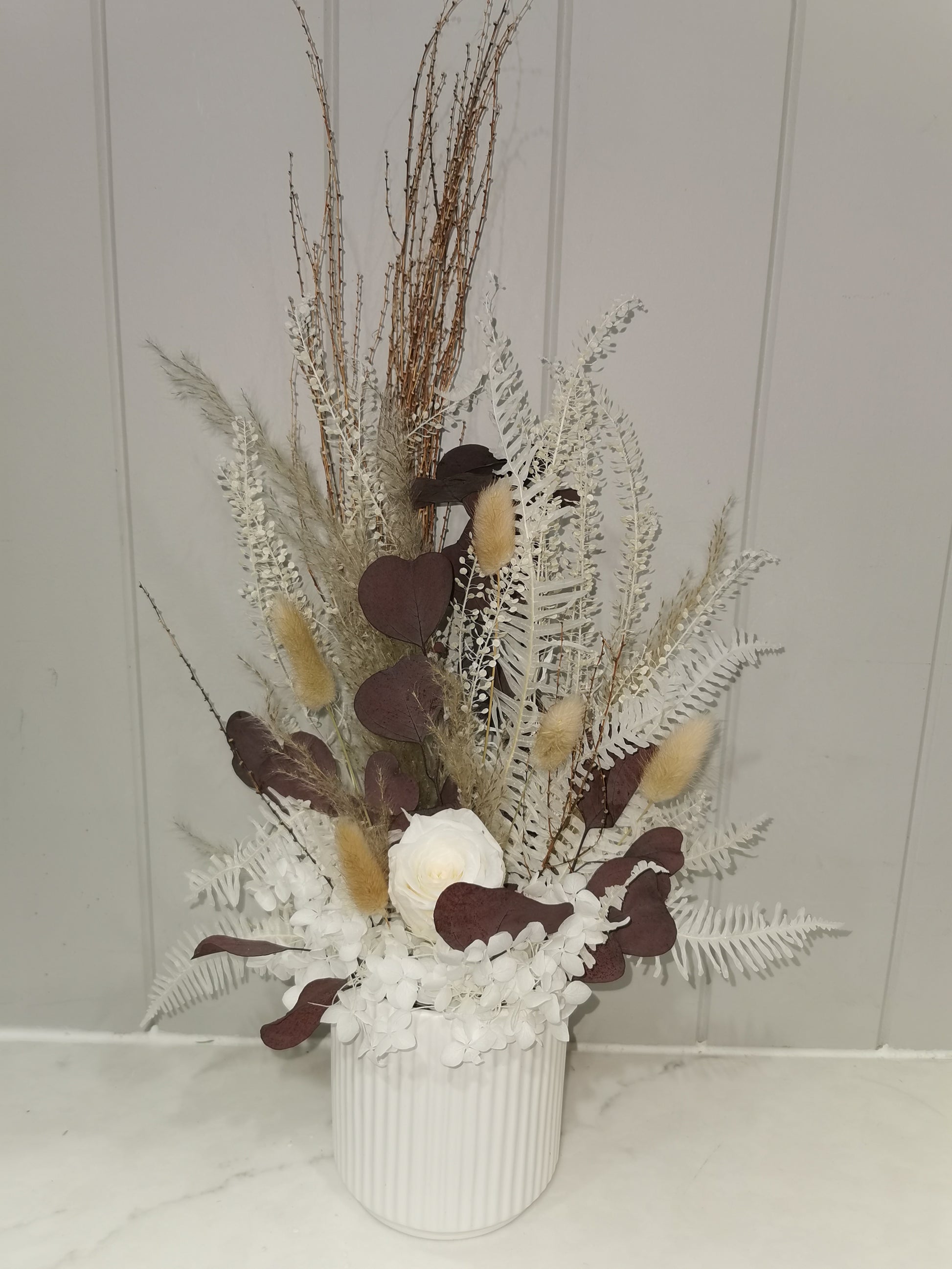 Preserved Flower Arrangement - White
