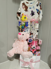 Load image into Gallery viewer, Baby Hamper with Teddy Bear and baby clothes
