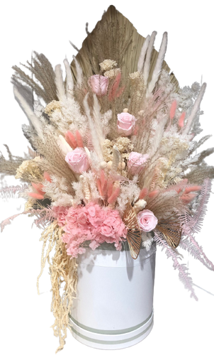 Preserved Flower Arrangement in the Hat Box