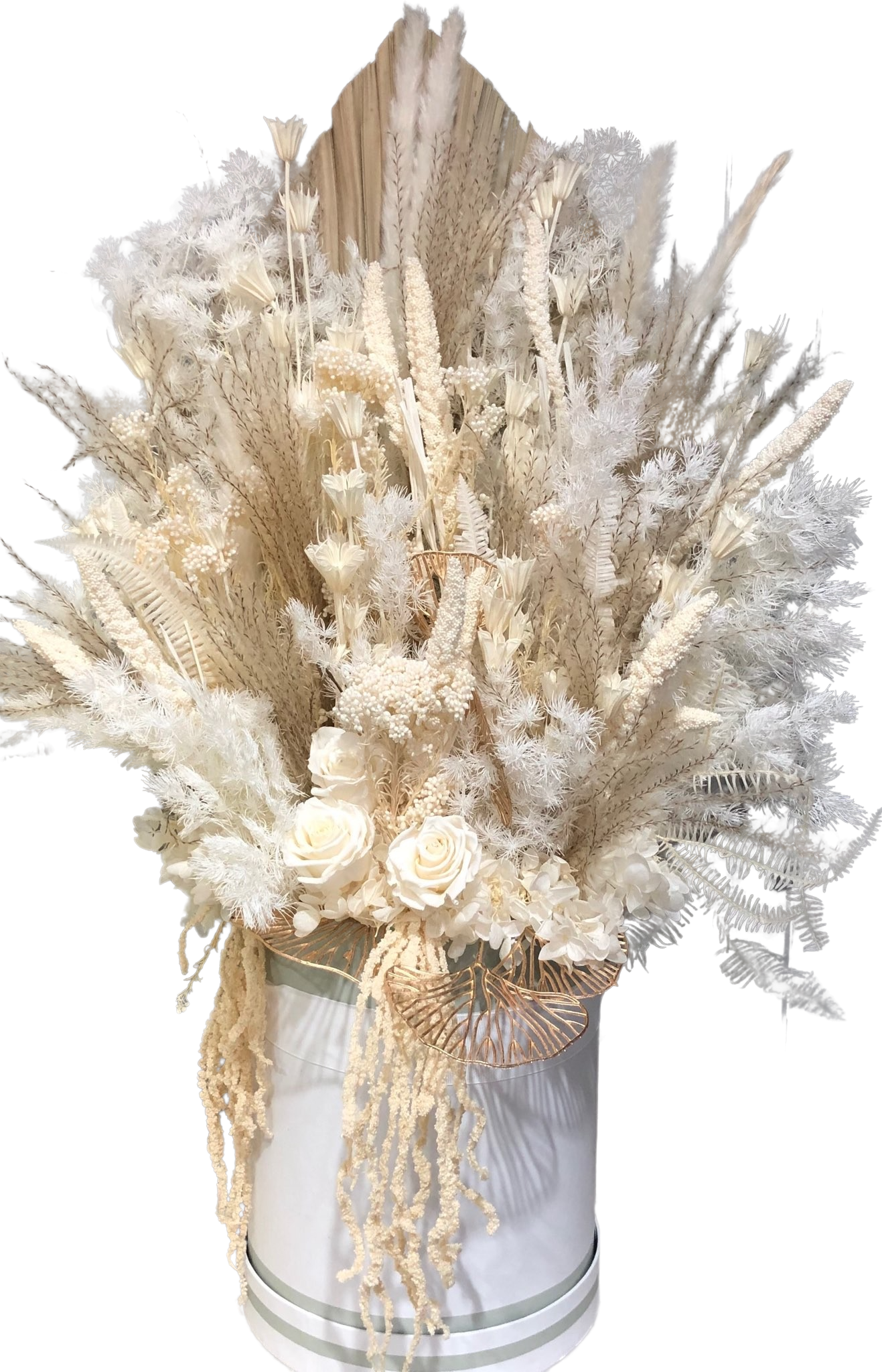 Preserved Flower Arrangement in the Hat Box