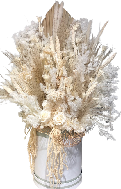 Preserved Flower Arrangement in the Hat Box