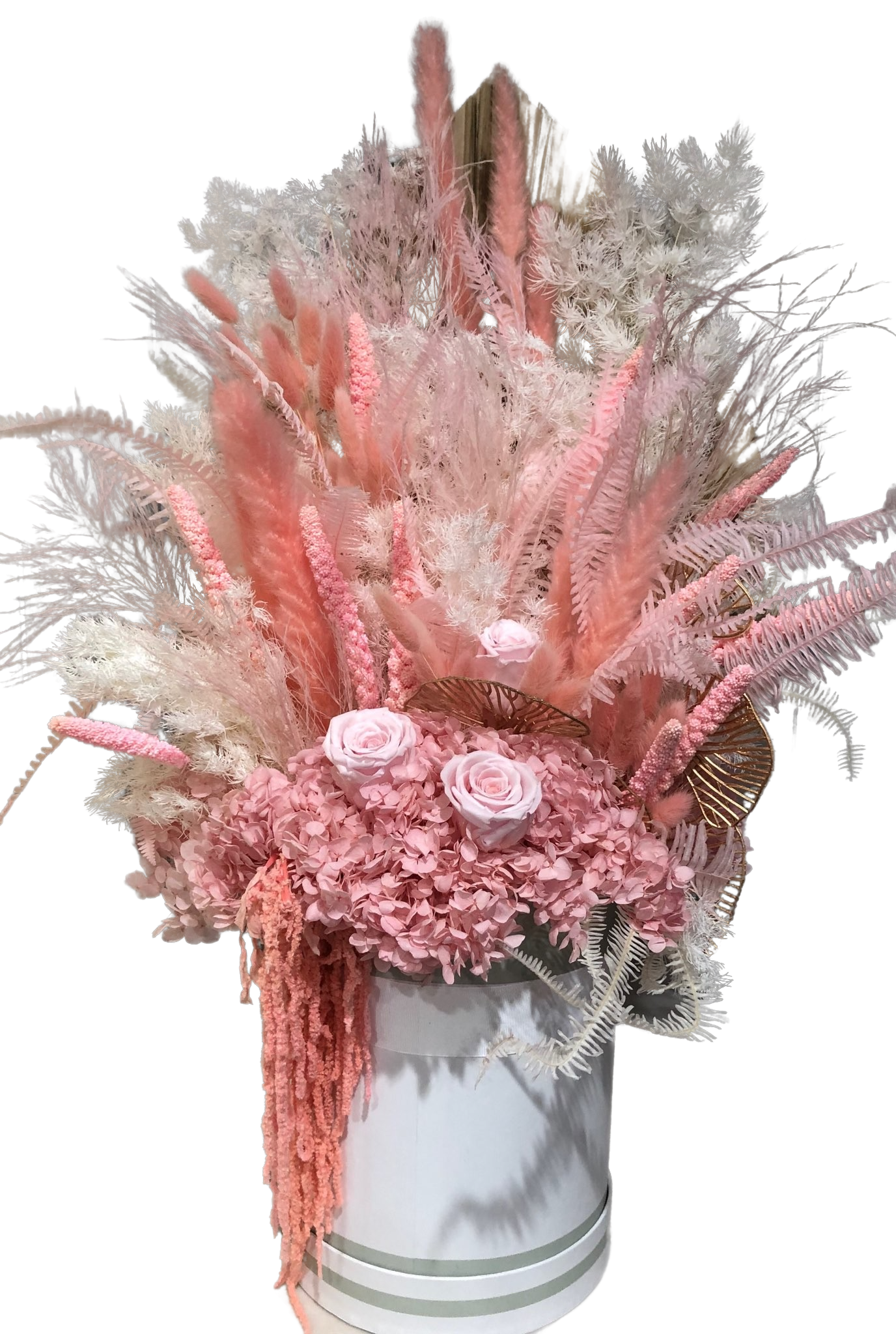 Preserved Flower Arrangement in the Hat Box