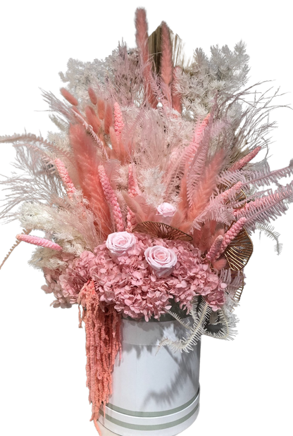 Preserved Flower Arrangement in the Hat Box